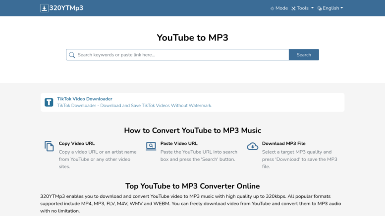 Un sito per scaricare MP3 da YouTube